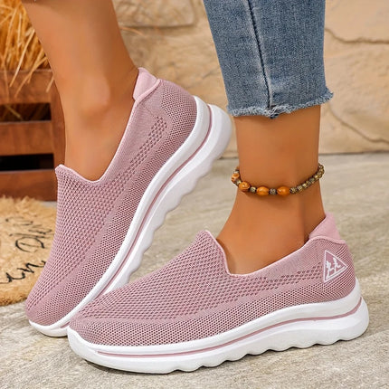 Breathable Women's Slip-On Sneakers Soft Sole Comfortable Lightweight Casual Shoes for Everyday Walking Low Top