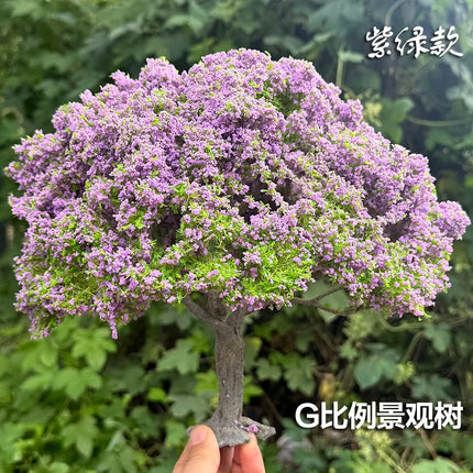25cm Simulation Wire Tree Model Green Flower Tree Doll House DIY Decor Landscape Animation Garden Photography Scenery Diorama