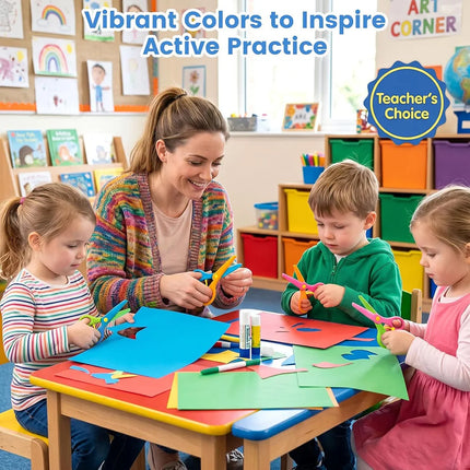 Kids Blunt Tip Auto Spring Safety Scissors Toddler Preschool Art Craft Training Scissors for Paper Playdough Left Right Handed