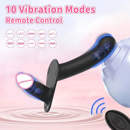 Double Head Penetration Strap On Remote Control Dildo Vibrator for Lesbian Vagina G-Spot Massage for Women Sex Toy Adult Product