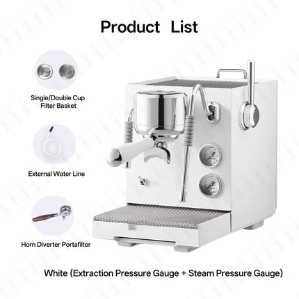 CAFOVO E120 Semi-automatic Espresso Machine ULKA Pump 9Bar OPV System 3 Boiler with OLED Display for Cafe Coffee Maker 220V