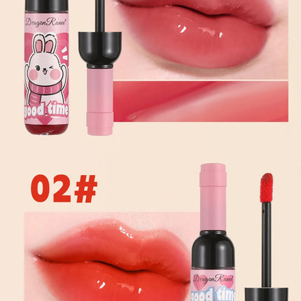 Wine Bottle Shaped Lip Gloss Set Long Lasting Moisturizing Non Transfer Liquid Lipstick With Cute Cartoon Design