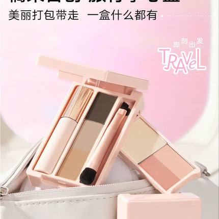 Judydoll Face Powder Paleta Iluminador Bronzer Contour Long Lasting Highlighter Palette Masscara Makeup Set Blush With Brush