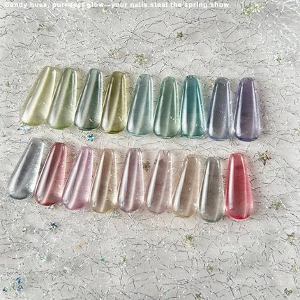 18pcs Glass Bead Cat‘s’ Eye Gel Nail Polish Set With Color Sample Holographic Magnetic Nail Polish Soak Off UV LED Varnish 15ml