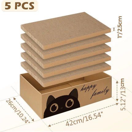 Durable Cardboard Cat Scratching Pad with Cat Bed Combo Non-Shedding All-Season Pet Bed Toy for Cats, Essential Pet Supplies