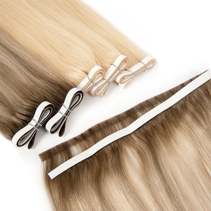 Invisible Genius Long Tape In Hair Extensions Double Weft One Piece Tape-In Real Human Hair Highlight Blonde Long Weft Wide Hair