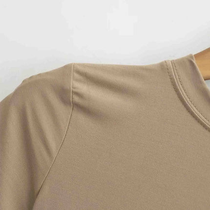 2025 New High Quality Casual T-shirt Sexy Slim Short Sleeves Fashion Trend Solid Women's Clothing Y2K Tops