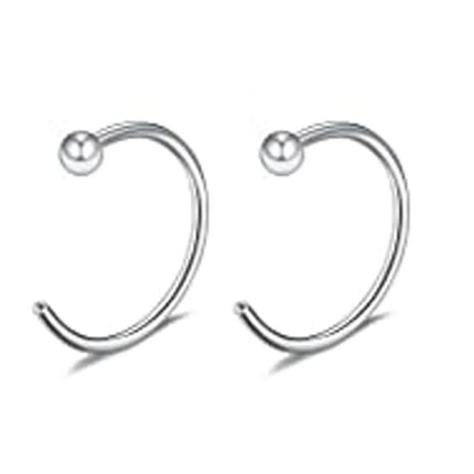 2pcs Hypoallergenic Stainless Steel Cubic Zirconia Round Ball Hoop Earrings Simple School Style Earrings Trendy Ear Jewelry