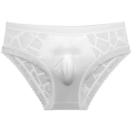 Sexy men underwear letter sports fitness clear ice silk bragas japonesas low waist U convex seamless panties boxers & briefs man