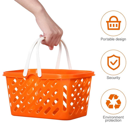 2pcs Shopping Basket Toys, Kids Grocery Basket with Handle for Kids Pretend Play Grocery Basket Toys
