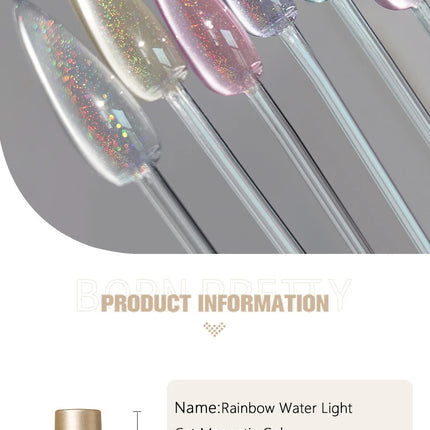 Sea Blue Silver Water Light Cat Magnetic Gel Nail Polish Nail Magnet Nail Gel Varnish Semi Permanent Gel Rainbow Cat Eye Glue