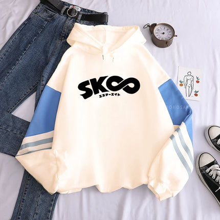 Japan Anime Sk8 The Infinity Patchwork Hoodies Cartoon Skateboard Boys Funny Graphic Streetwear Women Korean Oversize Sweatshirt