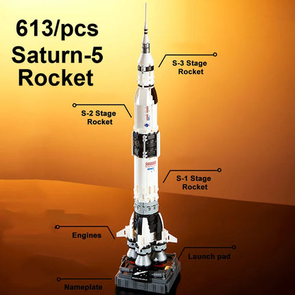 600+ Piece Bricks Space Shuttle Heavy Rockets Set Technical City Model Building Blocks Boy Birthday Gifts Kids Toys For Children