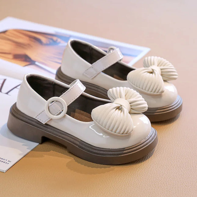 2025Autumn New Kids Leather Shoes Fashion Cute Girl Shoe Anti Slip Soft Comfor Kid Casual Shoes Exquisite Elegant Retro Princess