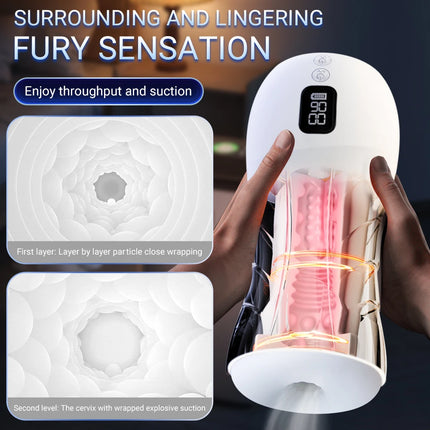 Automatic Male Sucking Mastubator Vibration Blowjob Vagina Machine Masturbation Cup for Men Sex Toys Adult Goods Masturbate 18+