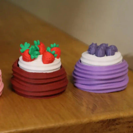 Strawberry Cake Model Keychain 1Pcs Calming Fidget Toy for Anxiety Stress Relief Finger Button Bag Charm for Girls