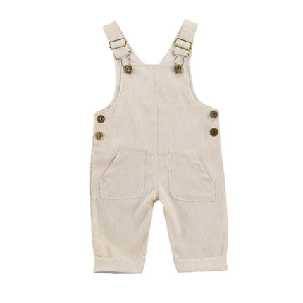 0-24months Unisex Baby Suspender Pants Jumpsuit With Buttons Fit Solid Color Overalls For Toddler Boys And Girls