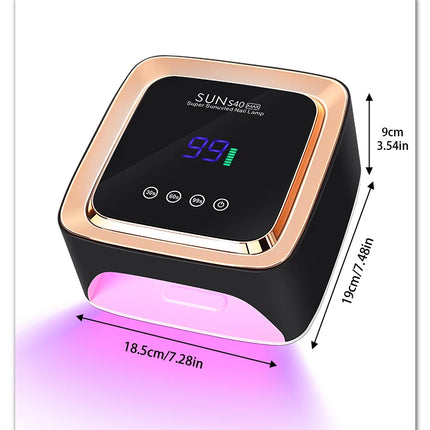 180W Cordless UV LED Nail Lamp With LCD Display Wireless 57LEDS Nail Drying Lamp For Drying Polish Gel Rechargeable Salon Tools