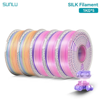 SUNLU 5KG 3D Printer Shiny Silk PLA Filament 1.75mm 1000g 3D Printer Neatly Wound 3D Filament for 3D Printer& 3D Pen