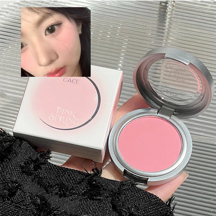 Single Matte Blusher Palette Blush Cream Contour Makeup Face Blusher Natural Cheek Tint Brighten Waterproof Peach Blush Cosmetic