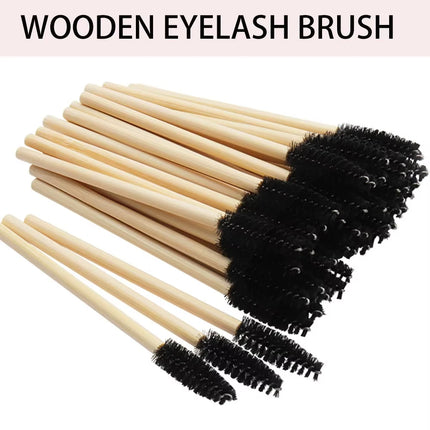 50/100pcs Lip Brushes Set Disposable Bamboo Handle Eyelash Brush Lipstick Gloss Wand Applicator Makeup Tool Eyelashes Applicator