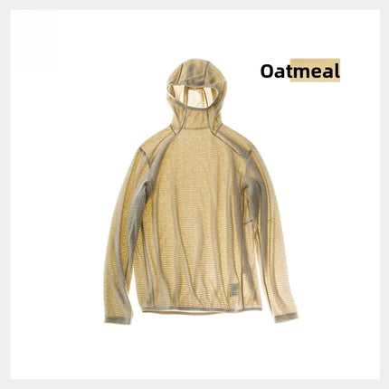 Outdoor Men's Long Sleeve Fleece Hoodie Comfortable Warm Polyester T-Shirt Sports Style Anti-static Anti-pilling Standard Fit