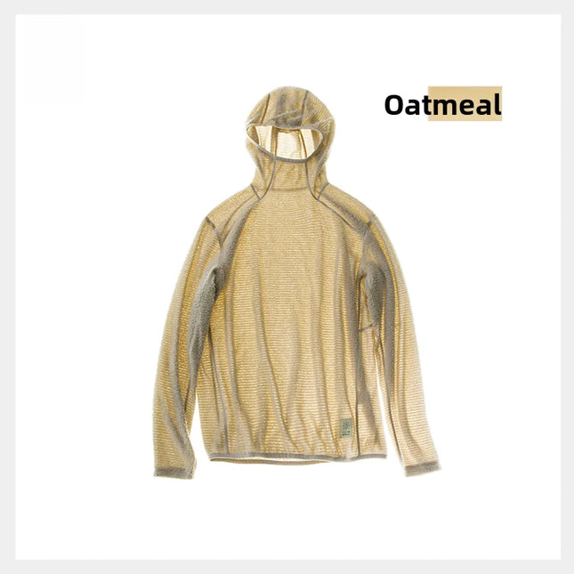 Outdoor Men's Long Sleeve Fleece Hoodie Comfortable Warm Polyester T-Shirt Sports Style Anti-static Anti-pilling Standard Fit