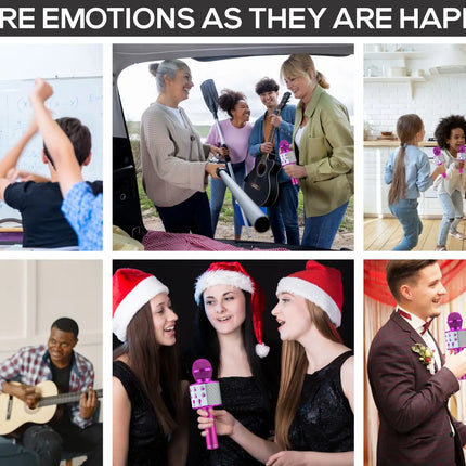 Wireless Karaoke Microphone , Bluetooth Speaker, Multi-Function Controls 5-In-1  Handheld Mic  For Party, Great Birthday Gift
