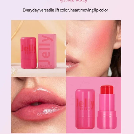 4 Colors Jelly Blush Stick Lip Balm Eyeshadow 3-in-1 Multi-Use Matte Blush Moisturize Brighten Lip Gloss Multi-Use Blush Makeup