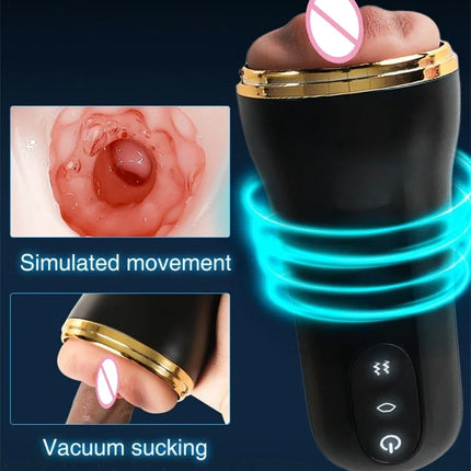 Automatic Male Masturbation Cup 3D Realistic Vaginal Penis Vacuum Trainer Pocket Pussy Vibrator Blowjob Dicks Pump Men Sex Toys