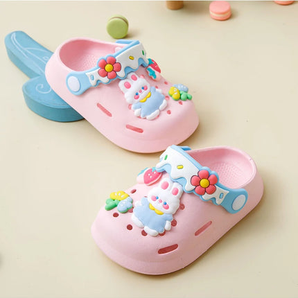 Cute Cartoon Bunny Garden Shoes For Girls Soft Sole Clogs For Baby Breathable Non-slip Indoor Outdoor Beach Sandals Trendy