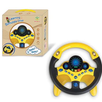 Cute Children Steering Wheel Toy with Light Simulation Driving Sound Music funny Educational Baby Electronic Travel kids toys