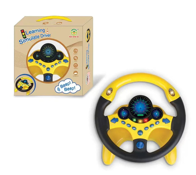 Cute Children Steering Wheel Toy with Light Simulation Driving Sound Music funny Educational Baby Electronic Travel kids toys