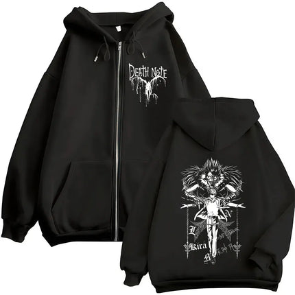 Anime Death Note Ryuk Yagami Light Zipper Hoodies Men Women Clothing Fashion Casual Loose Zip Up Hooded Sweatshirts Jacket Coats