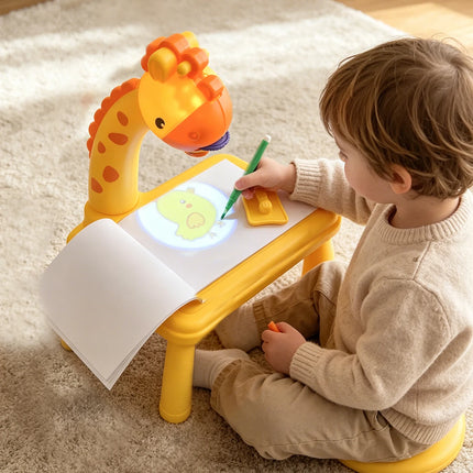 Painting Board Toys for Kids, LED Projector Drawing Art Painting Desk Educarional Learning Drawing for Boys and Girls Gifts