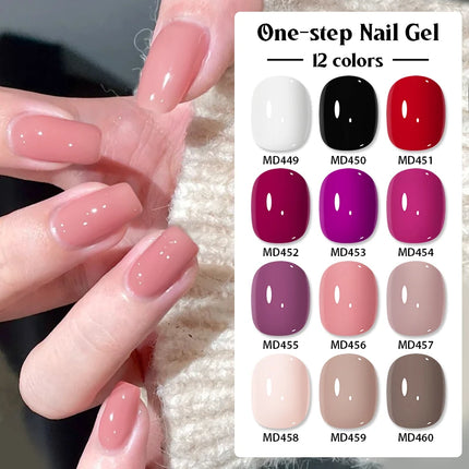 8ml 1-Step Gel Nail Polish No Need Base Top Coat Quick Dry Red Pink Semi Permanent UV/LED Varnishes DIY Nail Art Manicure Vernis