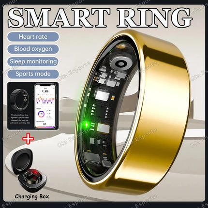 2026 Smart Ring Blood Pressure Heart Rate Sleep Monitoring Smartring IP68 & 5ATM Waterproof Multi-sport Mode Smartring Man Women