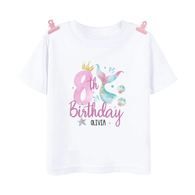 Personalized Fish 1-9 Birthday Girls Shirts T-Shirt Wild Tee Party Tee Shirt Unicorn with Name Clothes Kids Fashion Tops Outfit