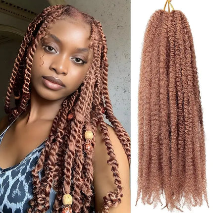 Marley Twist Braiding Hair 18Inch Long-Lasting Fluffy&Tangle-Free Cuban Twist Hair Crochet Hair Ombre Honey Brown T1B/30/27