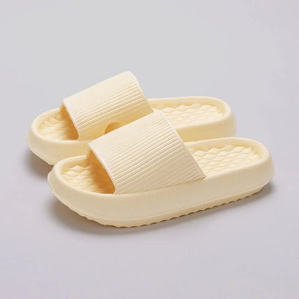 Eva Thick Platform Cloud Slippers Women Soft Sole Pillow Slides 2024 Summer Beach Sandals Woman Non Slip Bathroom Home Shoes