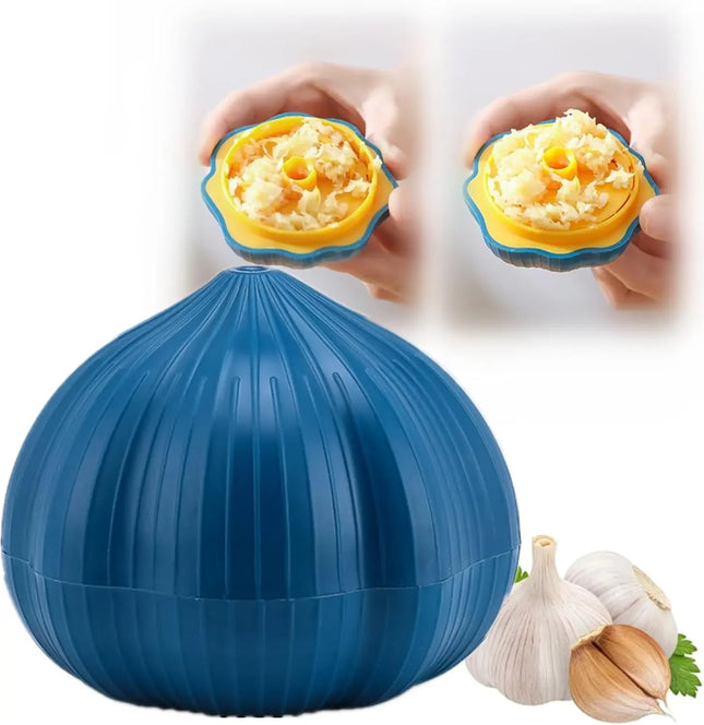 Kitchen Gadgets Cute Household Garlic Shape Plastic Manual Rotary Grinding Garlic Press Mini Chopper For Chili ginger and Garlic