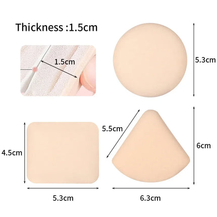 1-10pcs Round Square Triangle Shape Makeup Sponge Puff Dry Wet Dual-use Soft Cotton Candy Air Cushion Foundation Powder Puff