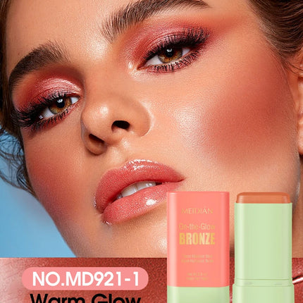 Durable waterproof powder blusher stick, vibrant color, multi color options, rich color display, suitable for daily and holiday