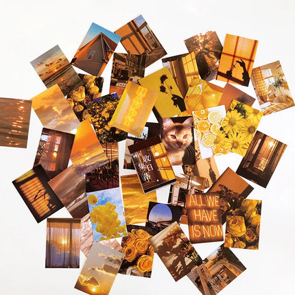 50 Sheets World scenery Style Sticker Book Coated paper Journal DIY Material Decoration Sticker Memo Pad Scrapbook Stationery
