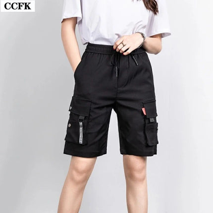 Techwear Women's Military Cargo Shorts Summer Multi Pocket Shorts Joggers Harajuku Casual Fitness Work Pants Grunge 2023 Beach