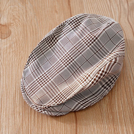 Newborn Clothes Checkered Gentleman Soft Boy And Girl Springand Autumn Long Sleeved Baby Triangle Jumpsuit+Pants+Hat 3-Piece Set