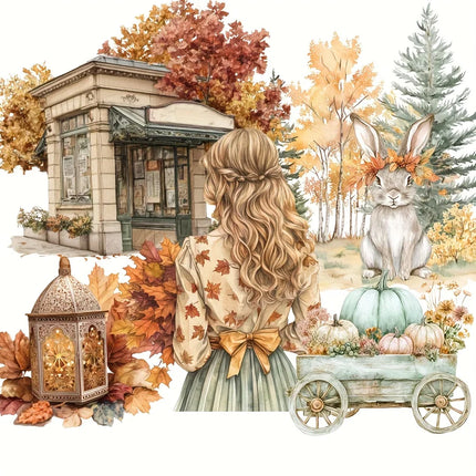 117pcs-144pcs Autumn Theme Stickers for Gift Wrapping Decor, Paper Craft, Album Journal Sticker, Scrapbooking Supplies, Clip Art