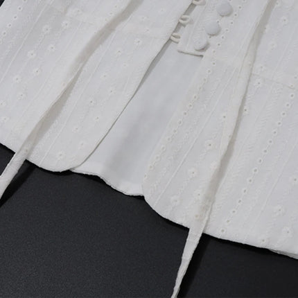 Lamuusaa y2k Tank Top Women Summer Clothes White Flower Embroidery Mock Neck Front Cutout Sleeveless T Shirt Vest Streetwear