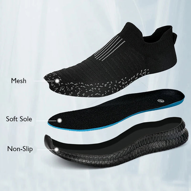 Breathable Men's Casual Shoes Lightweight Outdoor Male Walking Shoes Anti-slip Men's Sneakers Slip-on Flats Vulcanized Shoes 2023