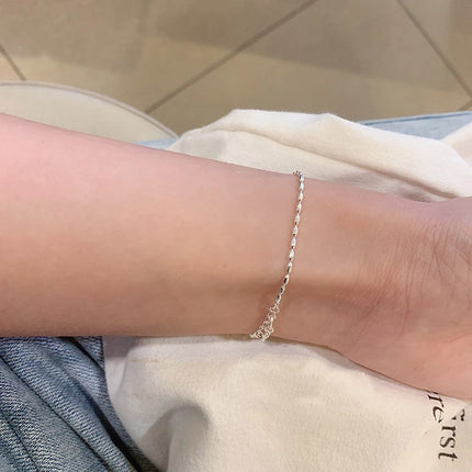 S925 Sterling Silver Necklace Simple Beads Choker Shiny Delicate Collarbone Chain For Girl Wedding Gift Fine Jewelry Wholesale
